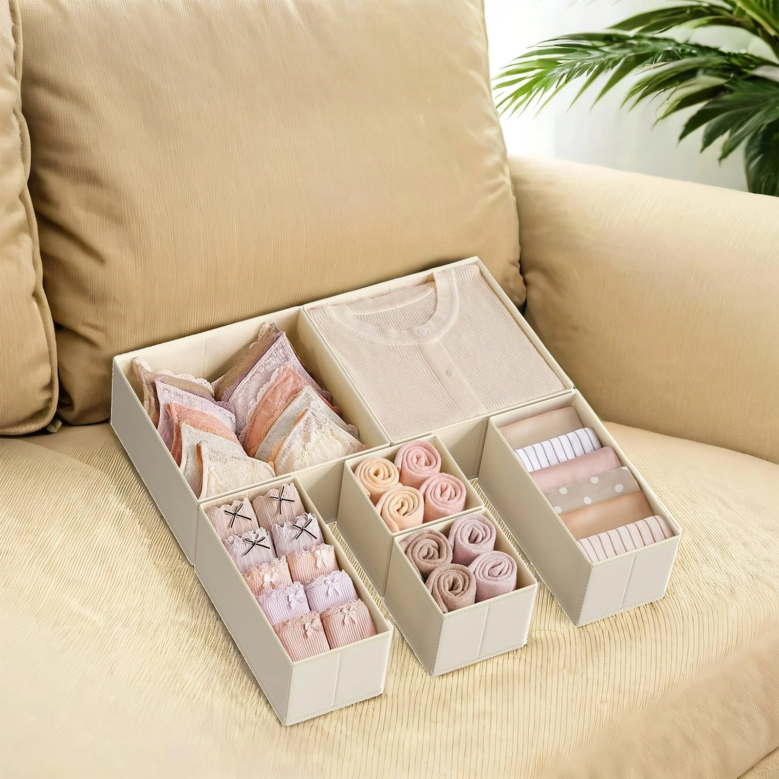 Set of 6 Foldable Drawer Organizer & Divider