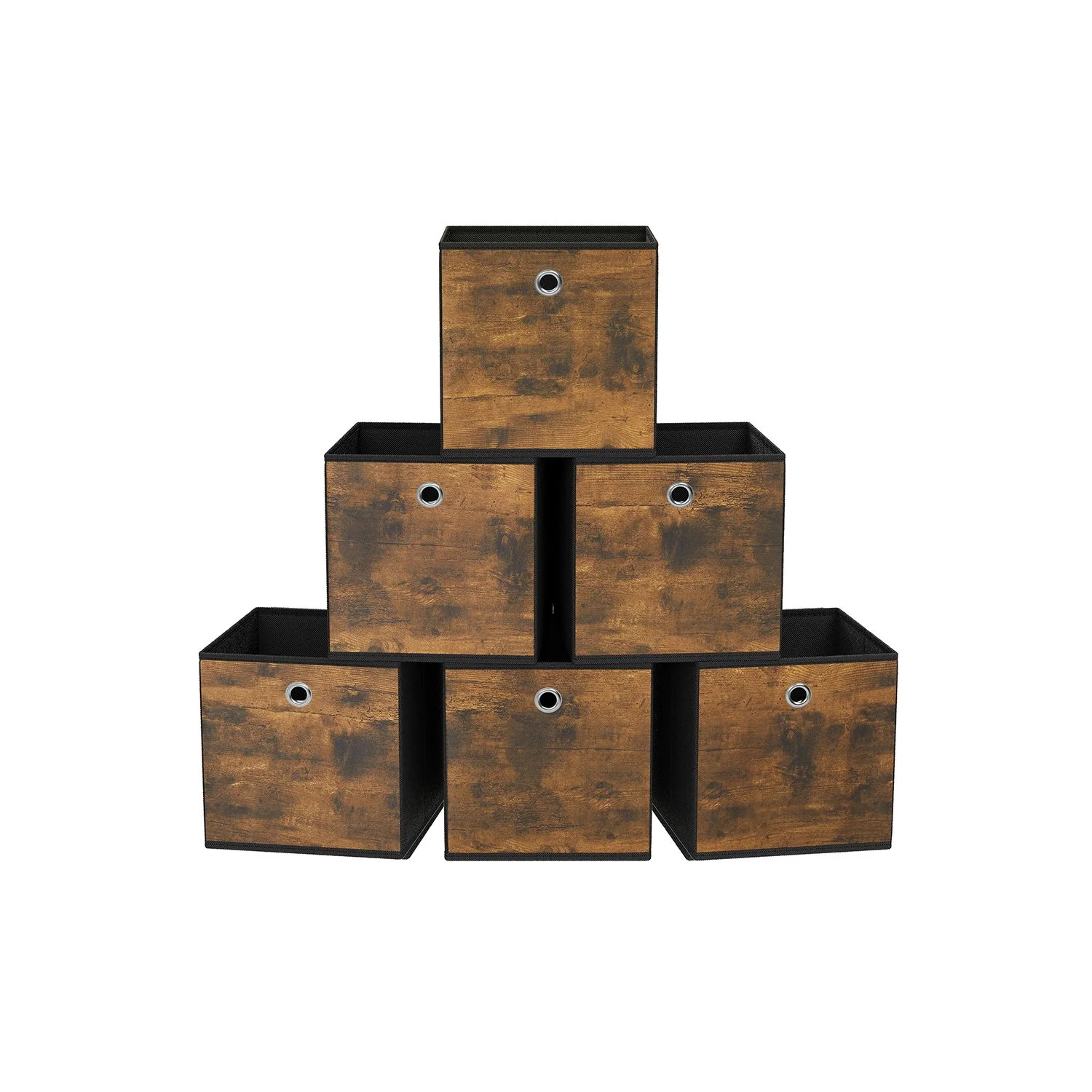 Set of 6 Storage Boxes, Non-woven and Oxford Fabric