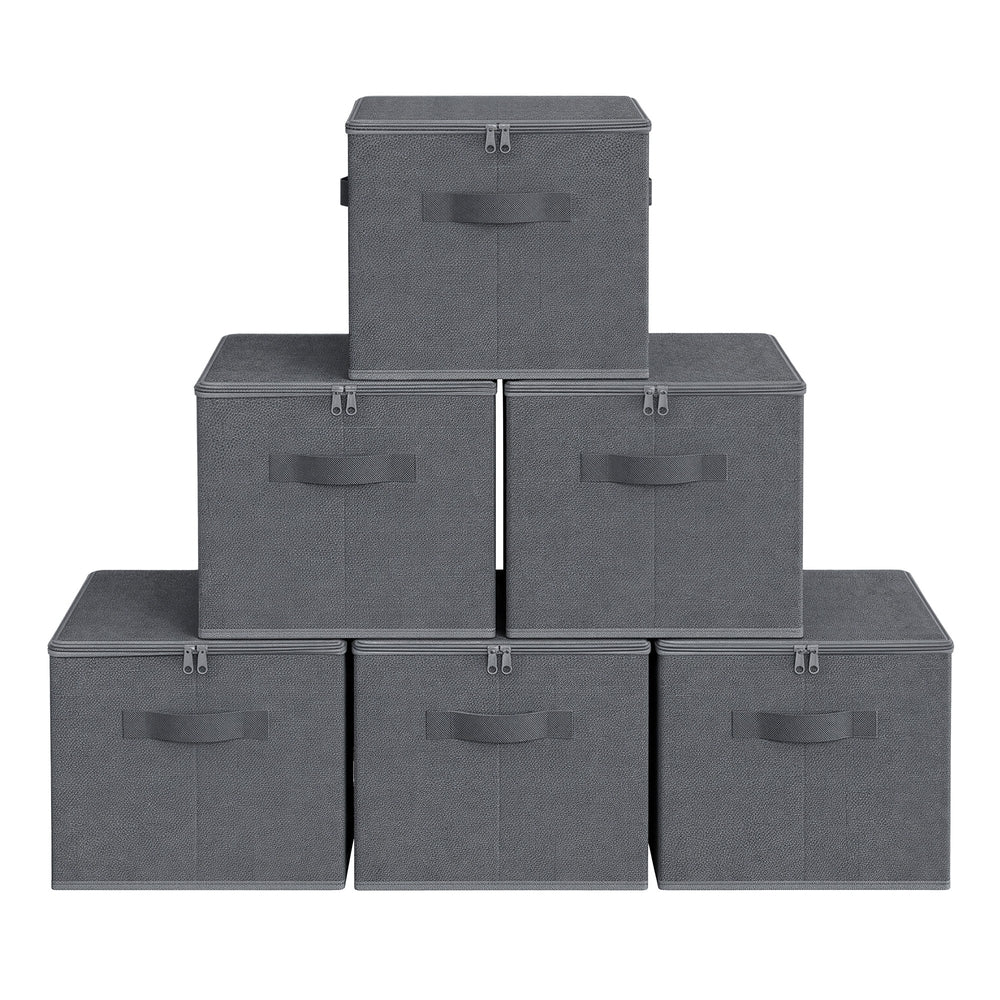 Foldable Storage Organiser Boxes, Set of 3 Storage Basket Bins with Handles, Clothes Organiser - Image 2