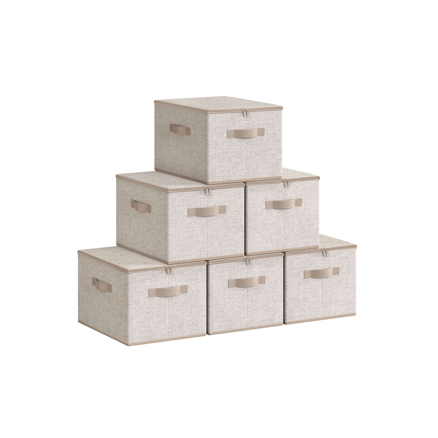 Set of 6 Foldable Storage Organiser Boxes Slate Grey - Image 3