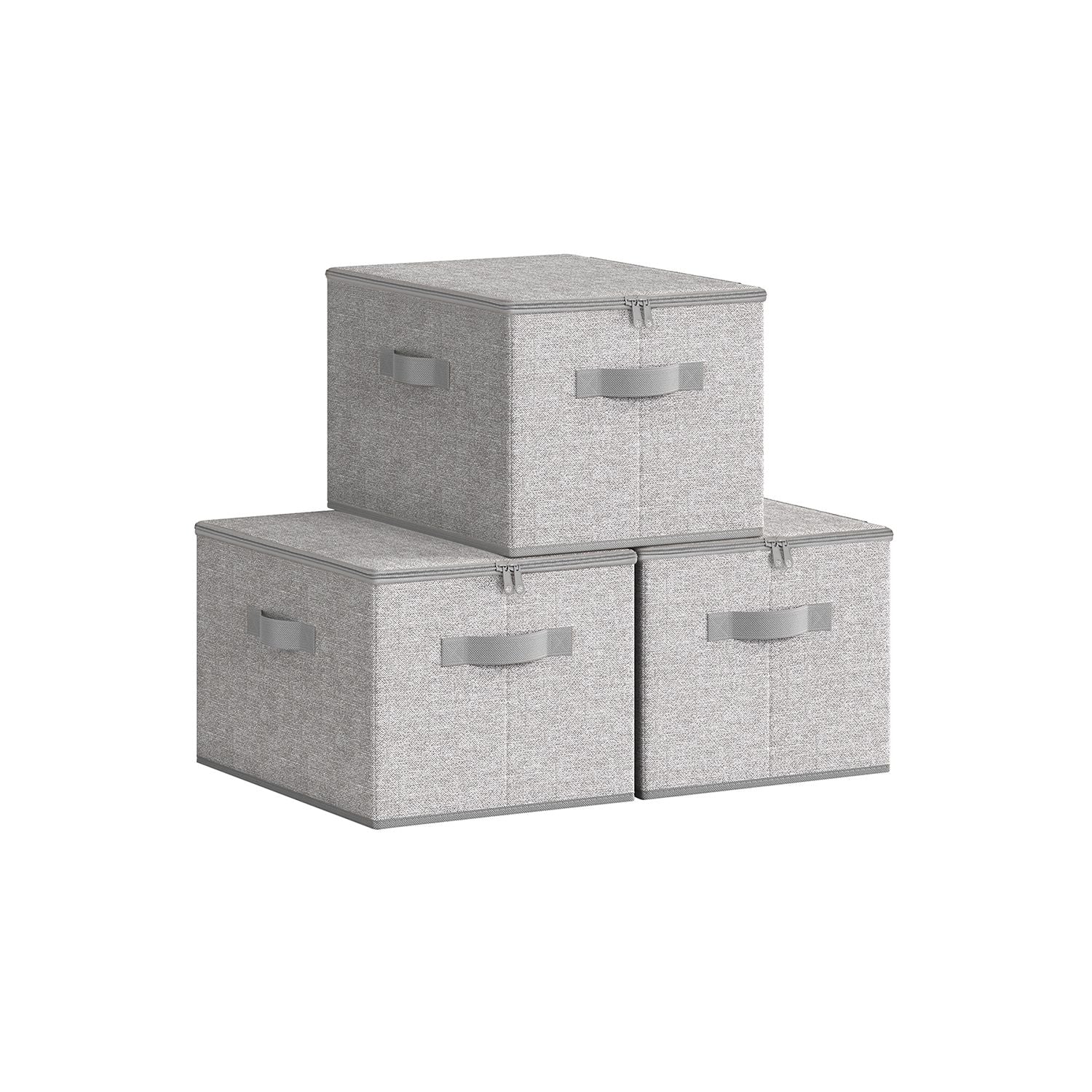 Set of 6 Foldable Storage Organiser Boxes Slate Grey - Image 4