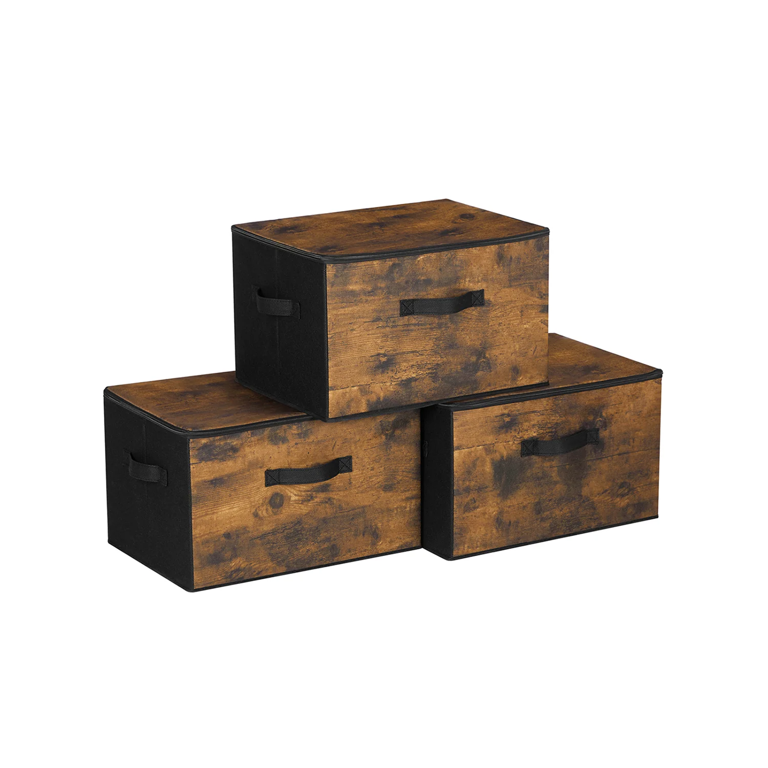 Set of 6 Foldable Storage Organiser Boxes Slate Grey - Image 5