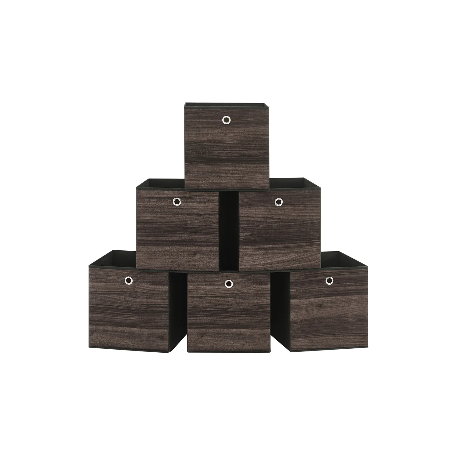 Set of 6 Non-Woven Fabric Box( 33 x 33 x 33 cm) with Handle - Image 2