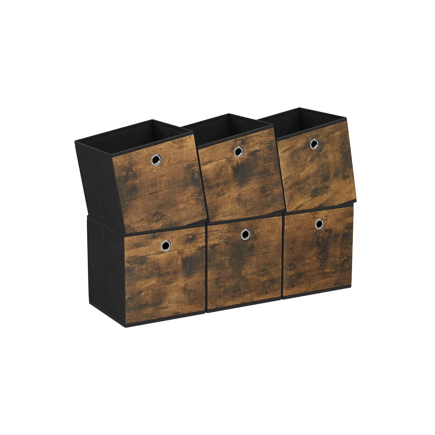 Set of 6 Non-Woven Fabric Box( 33 x 33 x 33 cm) with Handle - Image 3