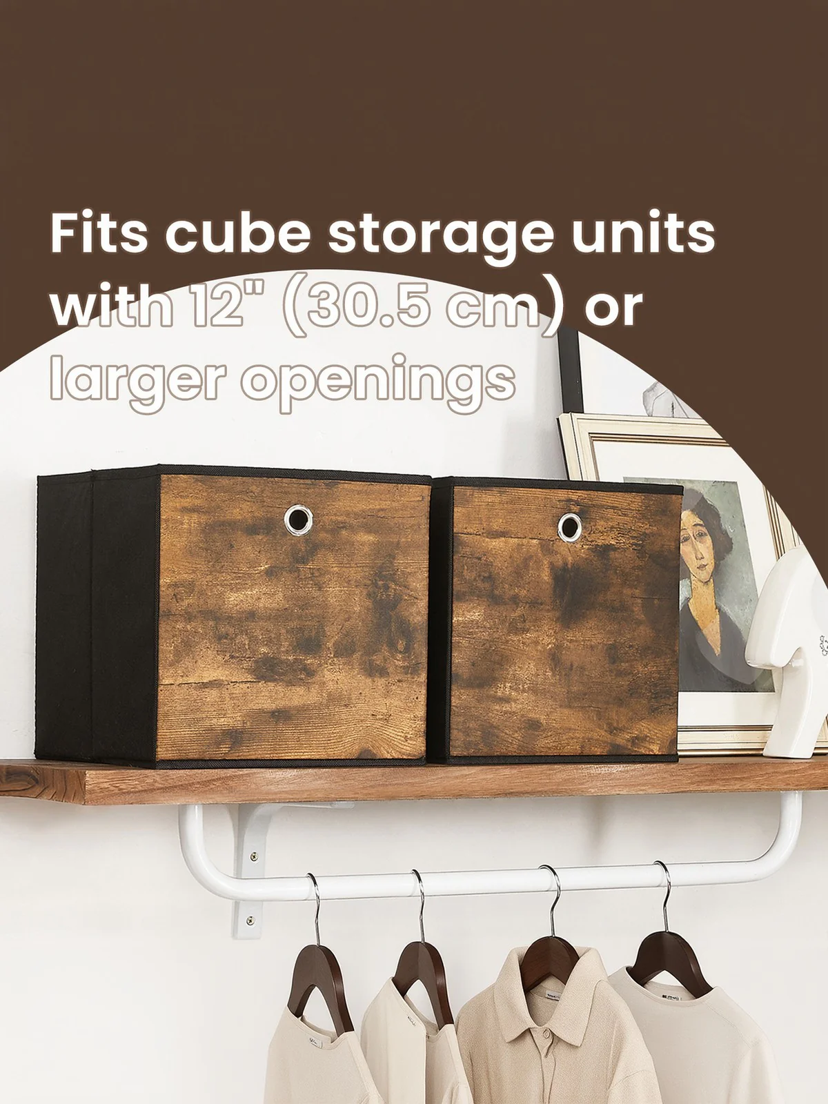 Storage Box, Set of 6 Foldable Boxes, Non-Woven and Oxford Fabric