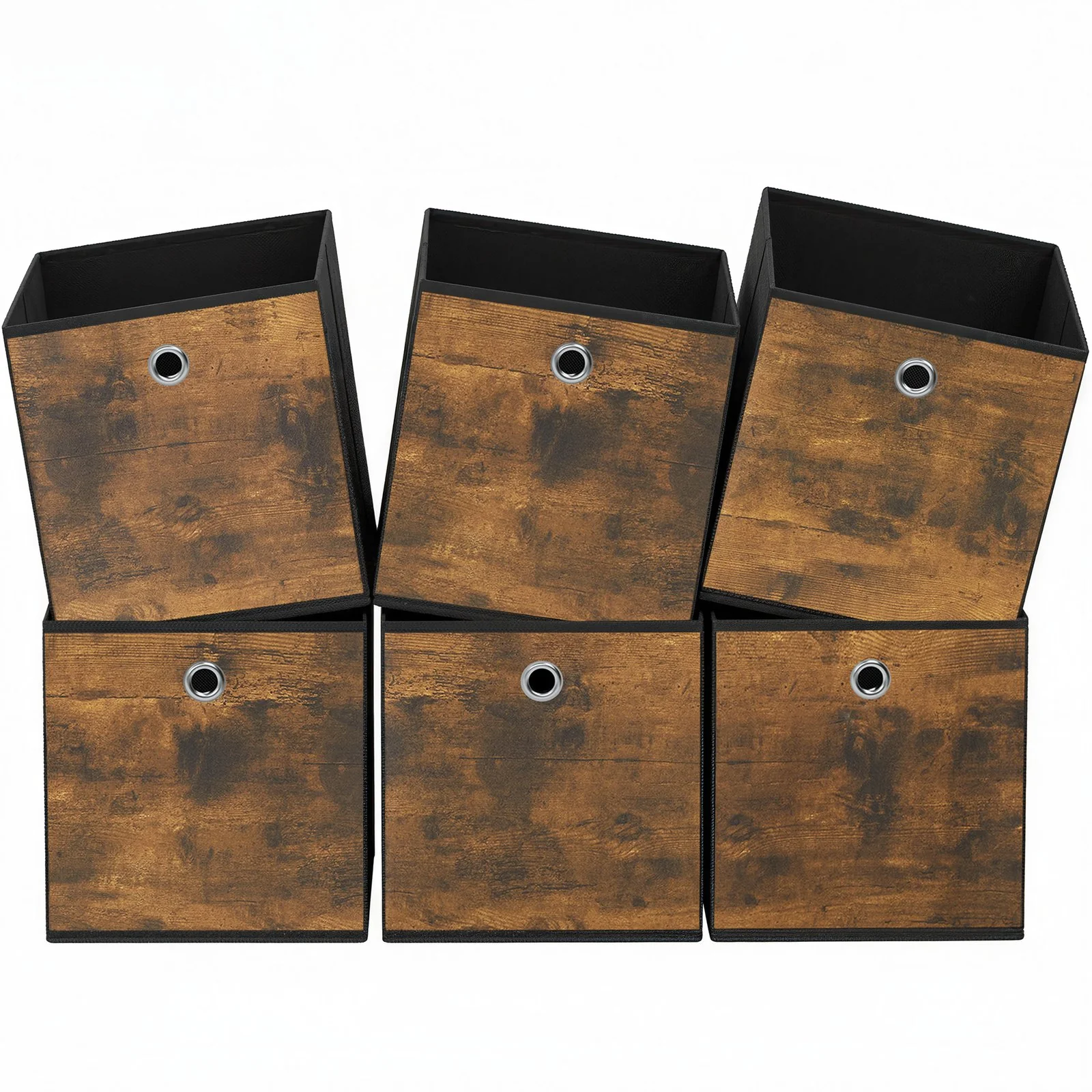 Set of 6 Storage Boxes, Non-woven and Oxford Fabric