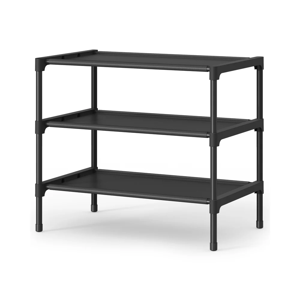 Shoe rack with fabric shelves and metal frame - Image 6