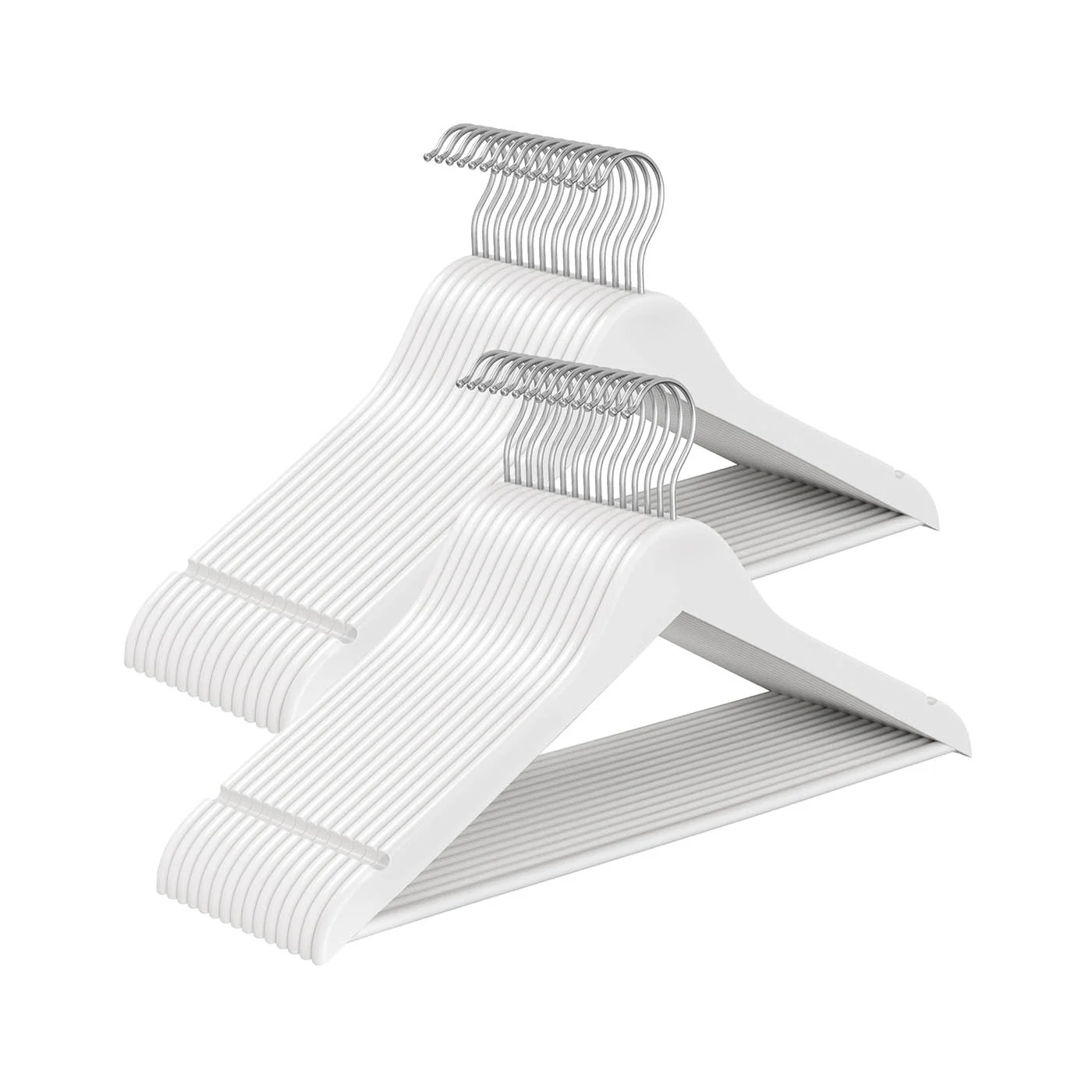 Solid Birch Wood Coat Hangers with Swivel Hooks for Garments - Image 2