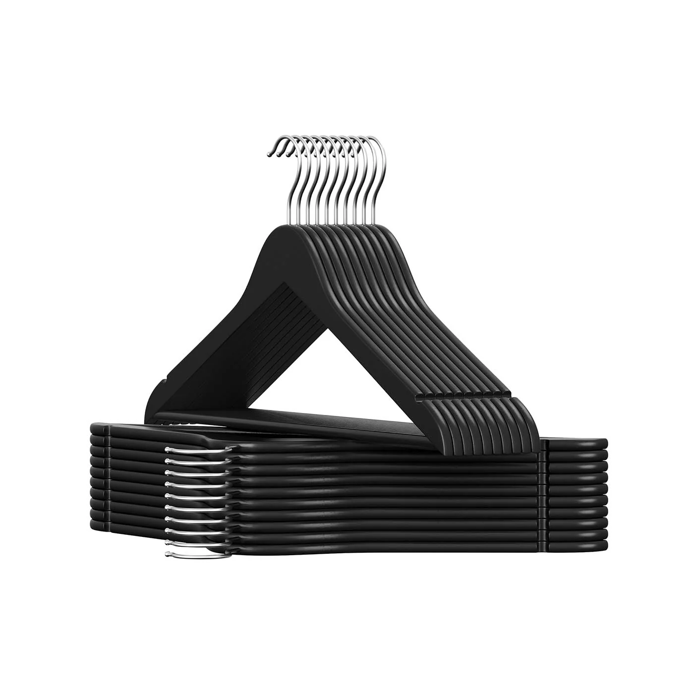 Solid Birch Wood Coat Hangers with Swivel Hooks for Garments - Image 3