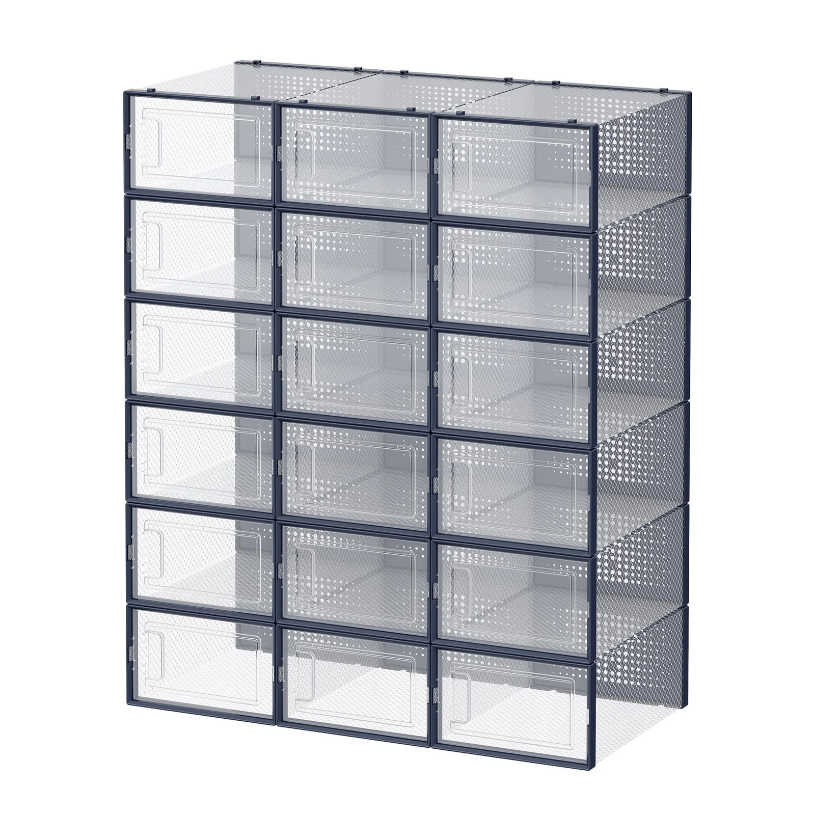 Stackable Shoe Boxes, Pack of 18 Shoe Storage Organizers - Image 7