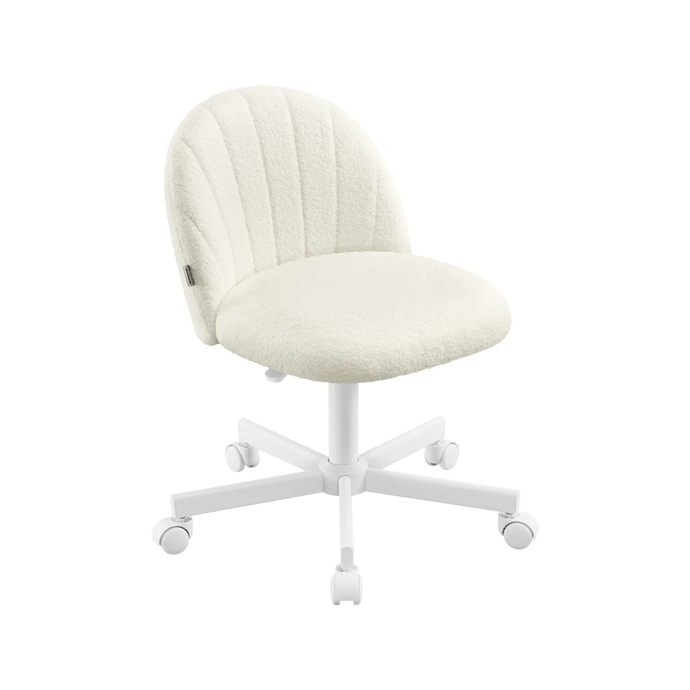 Swivel office chair with teddy fleece and soft padding