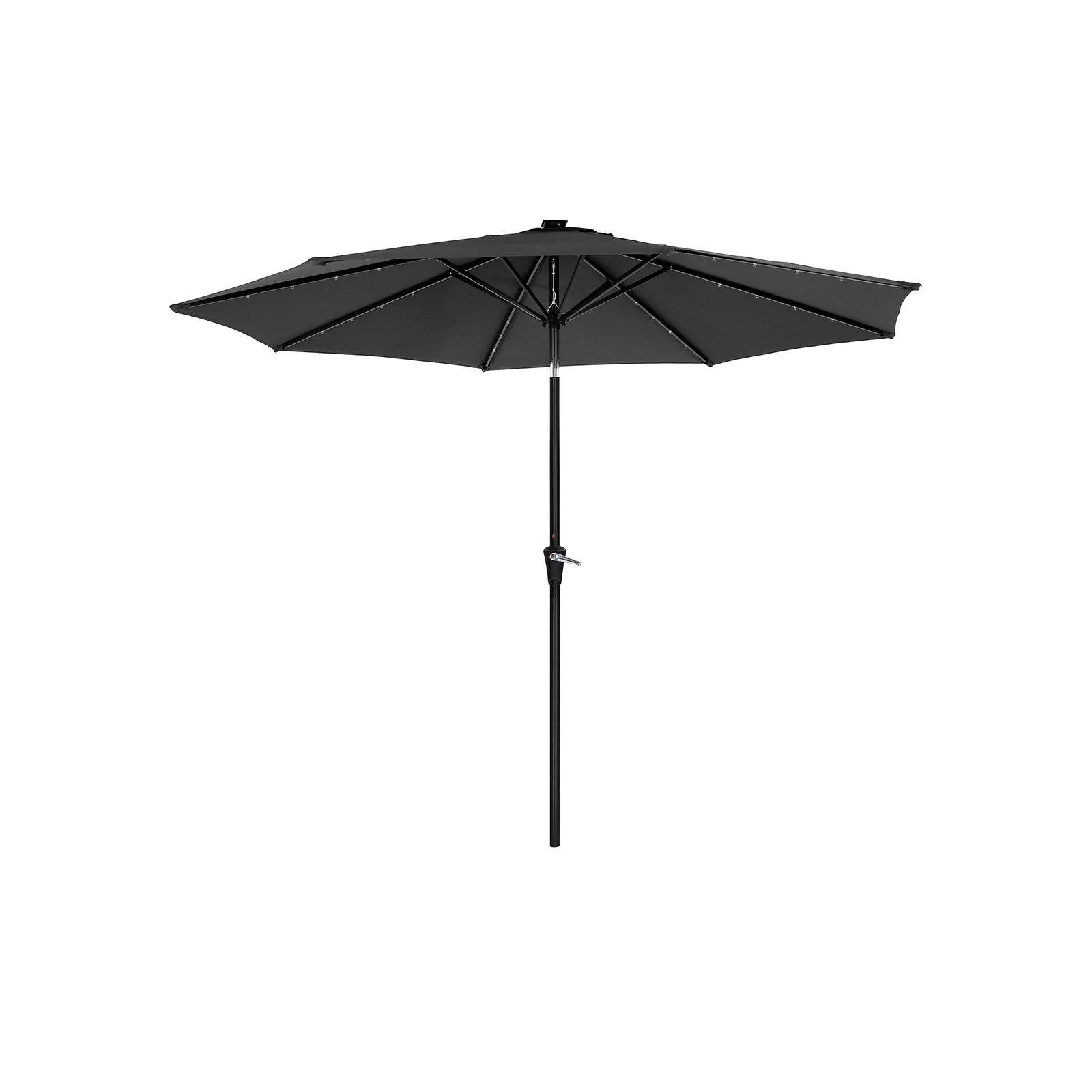 Taupe Sun Umbrella with Solar-Powered Lights - Image 2