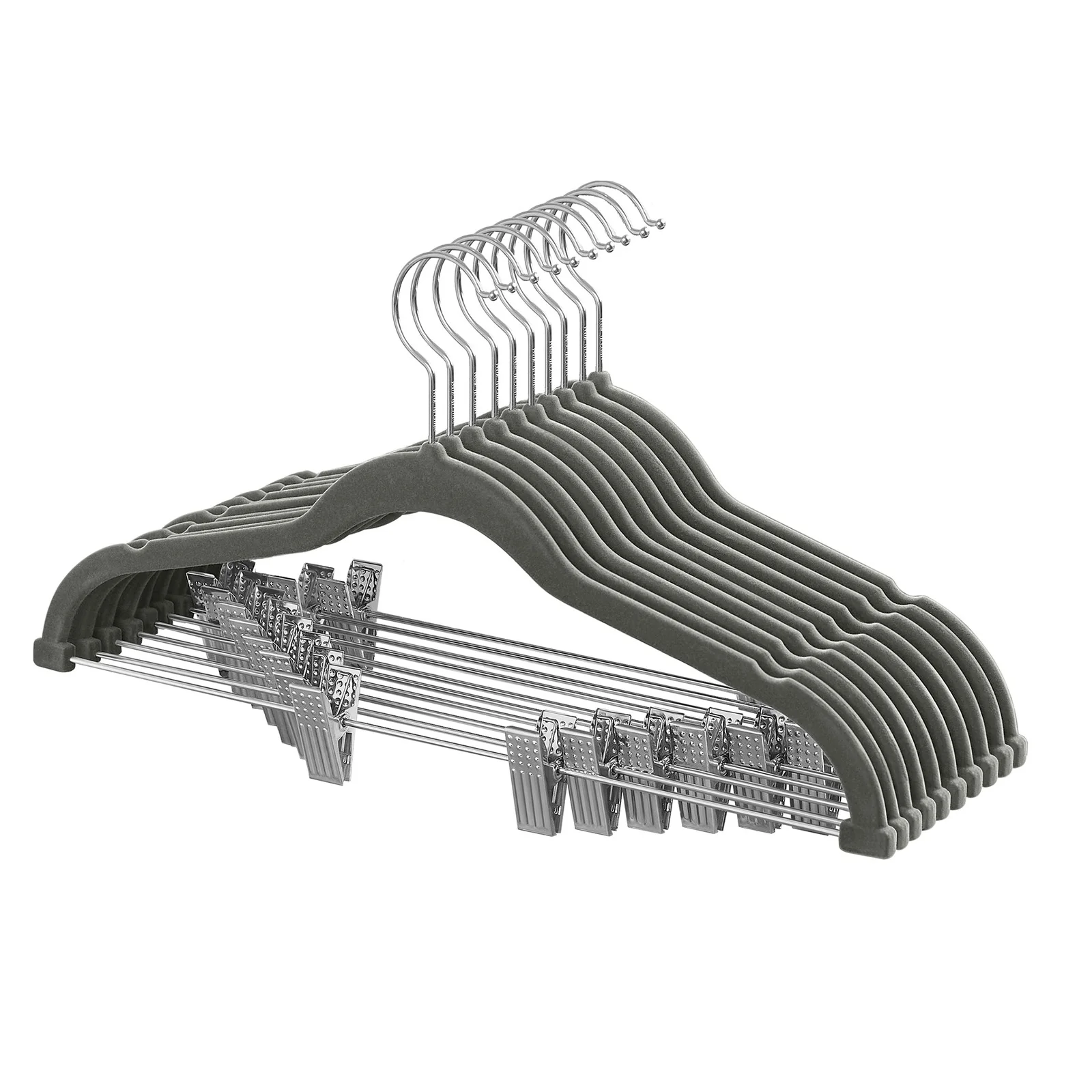 Velvet Hangers with Adjustable Clips