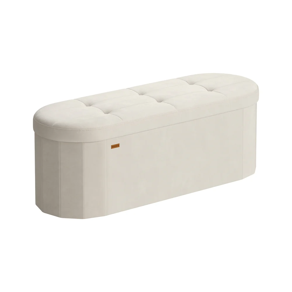 Velvet storage ottoman bench with comfortable seat - Image 2