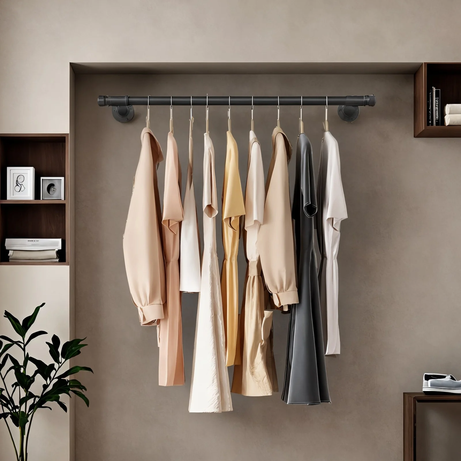 Wall-Mounted Clothes Rail