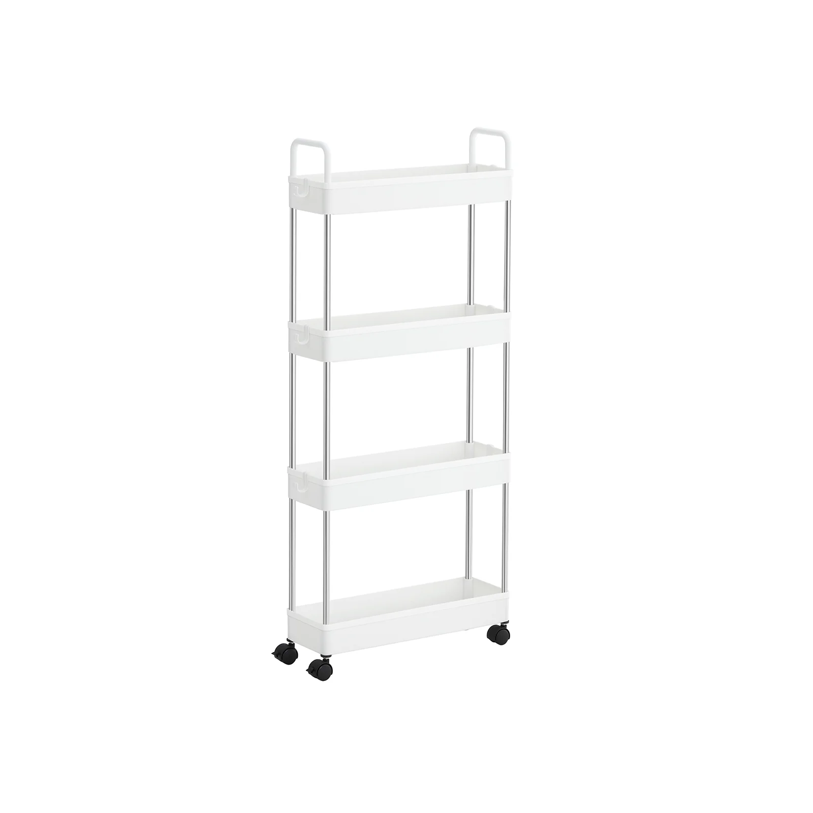 Narrow Storage Cart with 4 Baskets & Handle