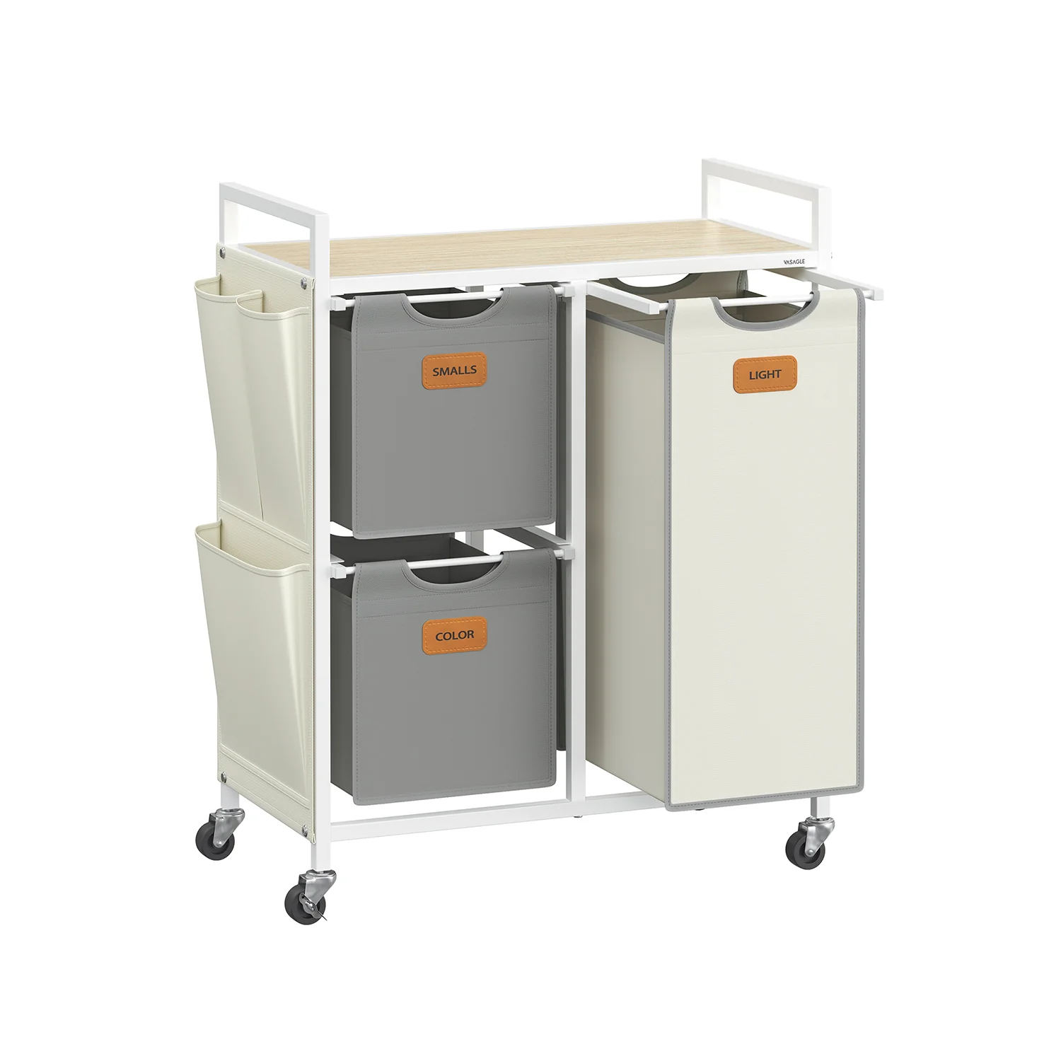 100 L Laundry Hamper with 3 Compartments