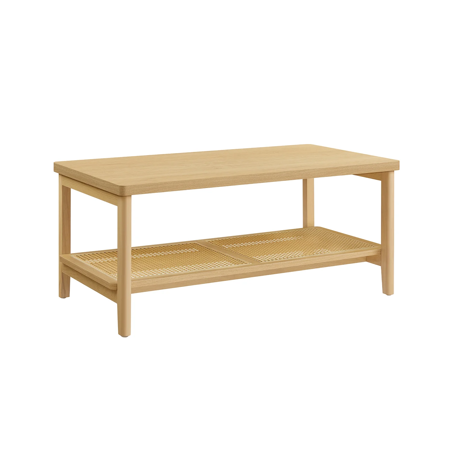 2-Tier Coffee Table with Storage Shelf