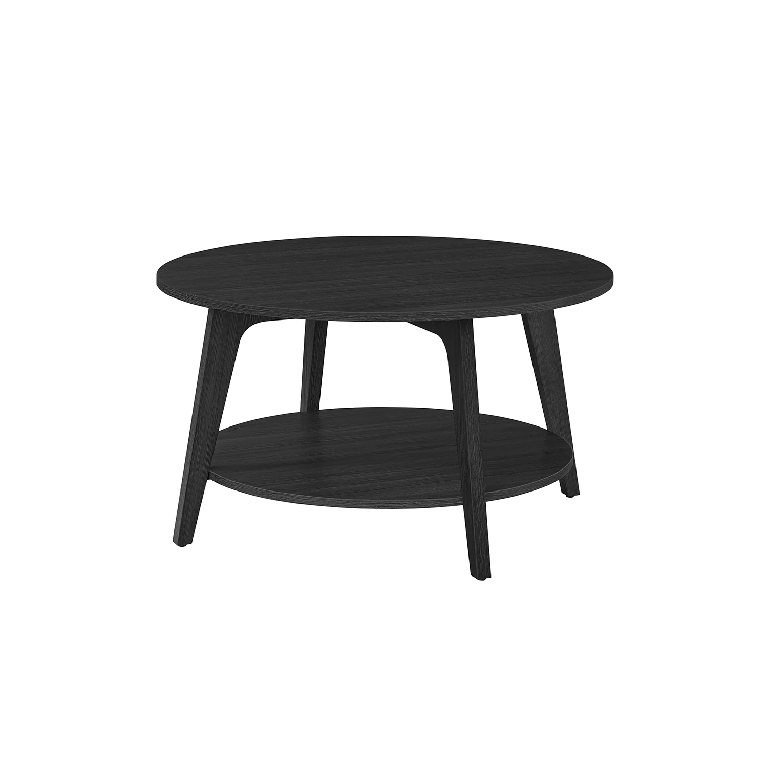 2-Tier Round Coffee Table with Storage