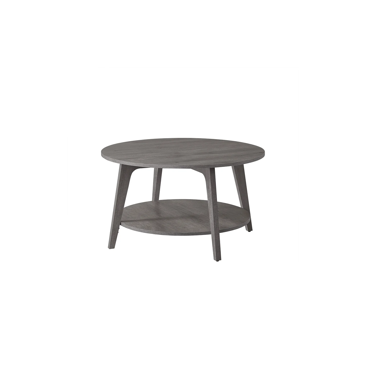 2-Tier Round Coffee Table with Storage - Image 2