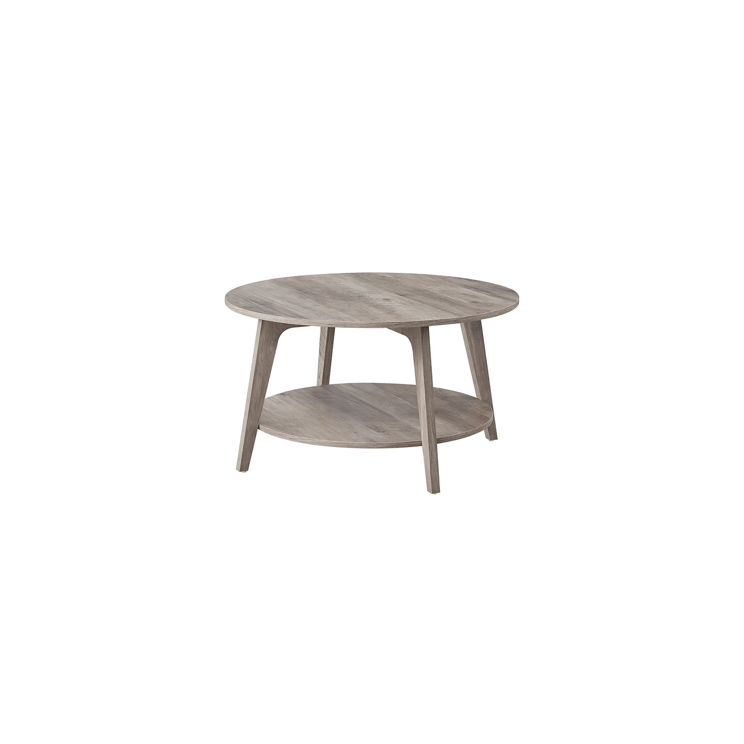 2-Tier Round Coffee Table with Storage - Image 3
