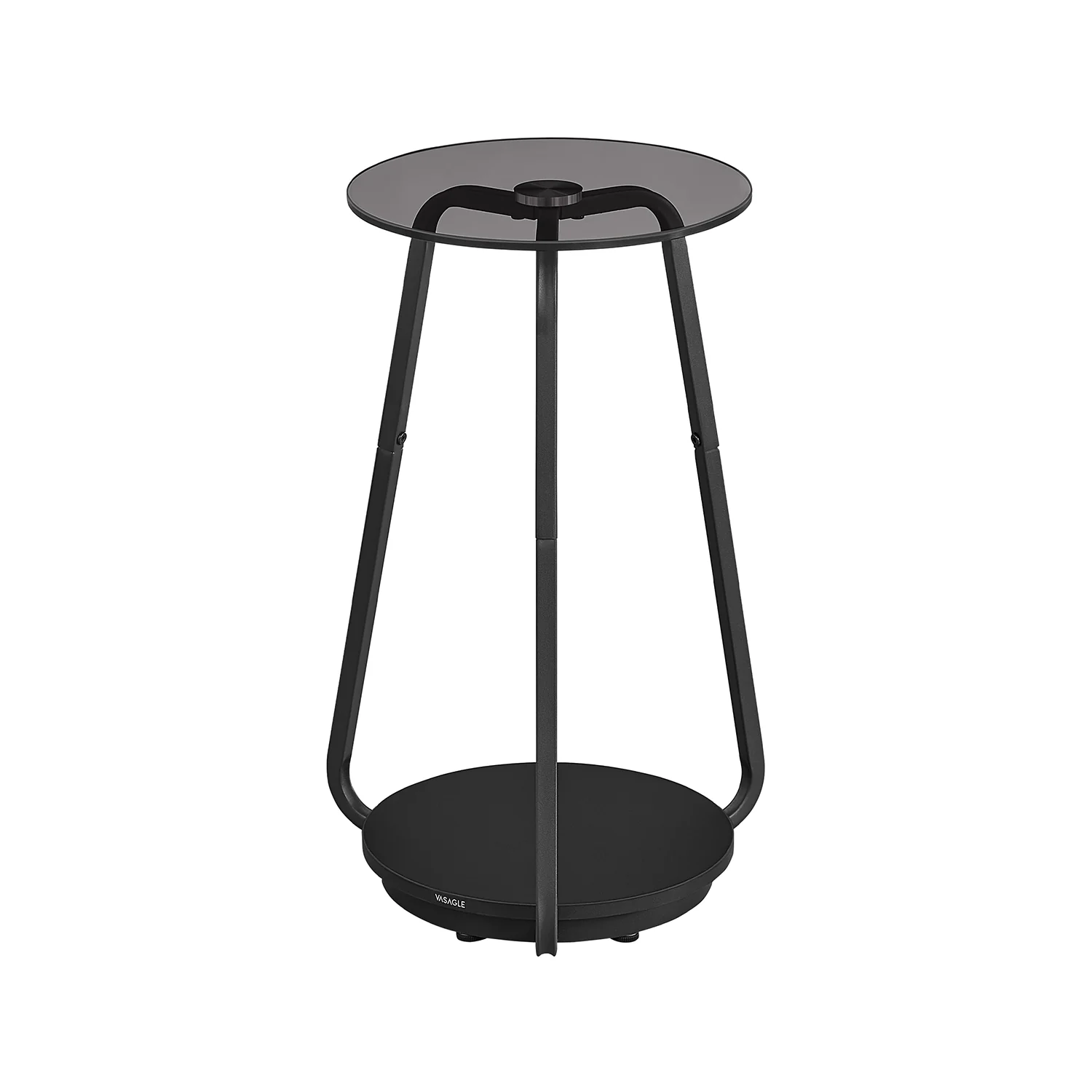 2-Tier Round Side Table with Glass Top - Image 3