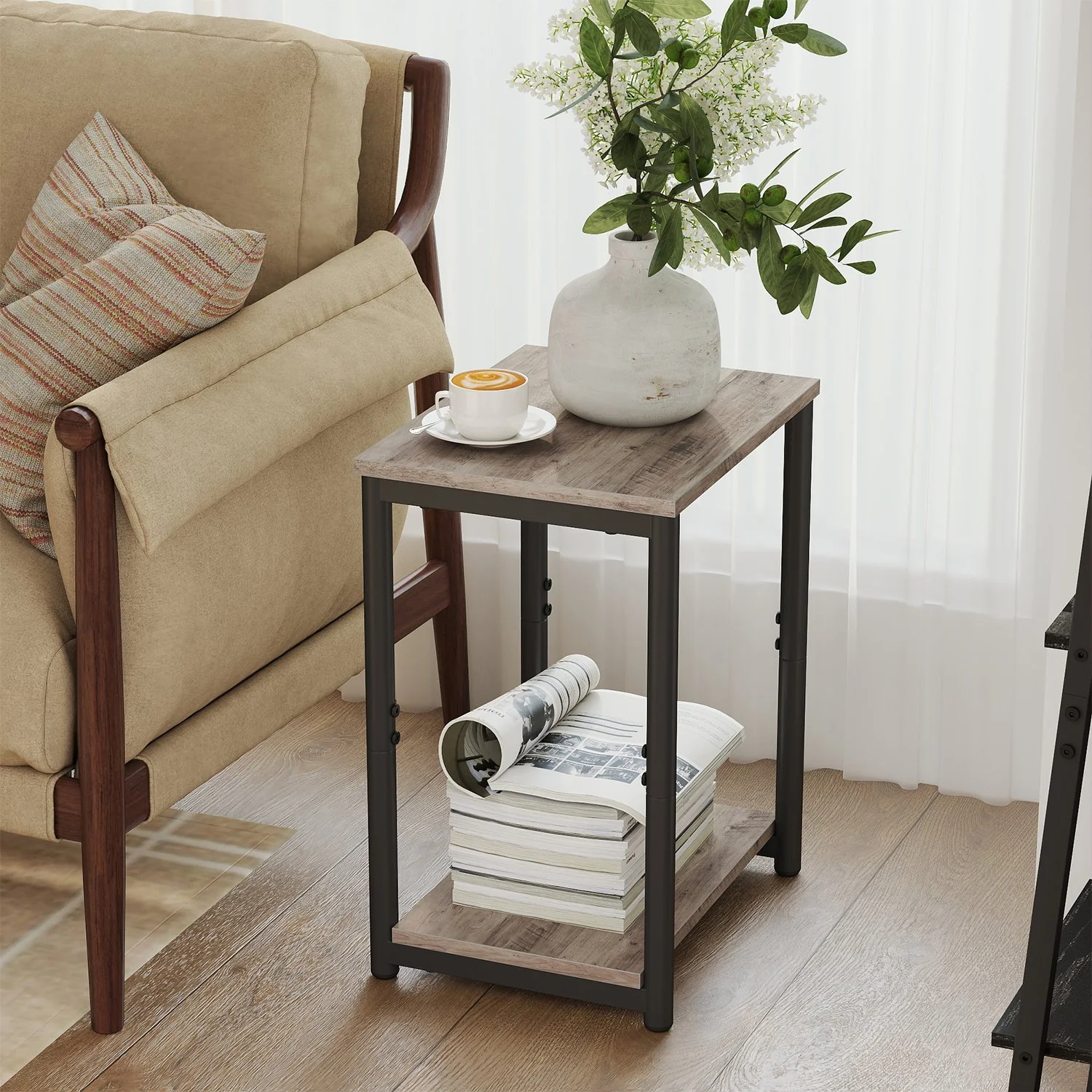 Side Table, Small End Table, Nightstand for Living Room - Image 2