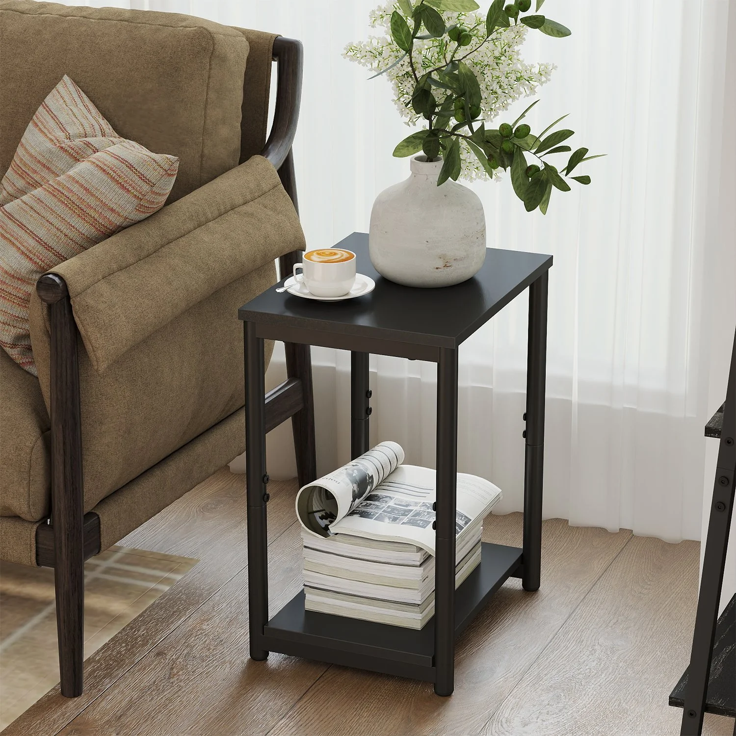 Side Table, Small End Table, Nightstand for Living Room - Image 3