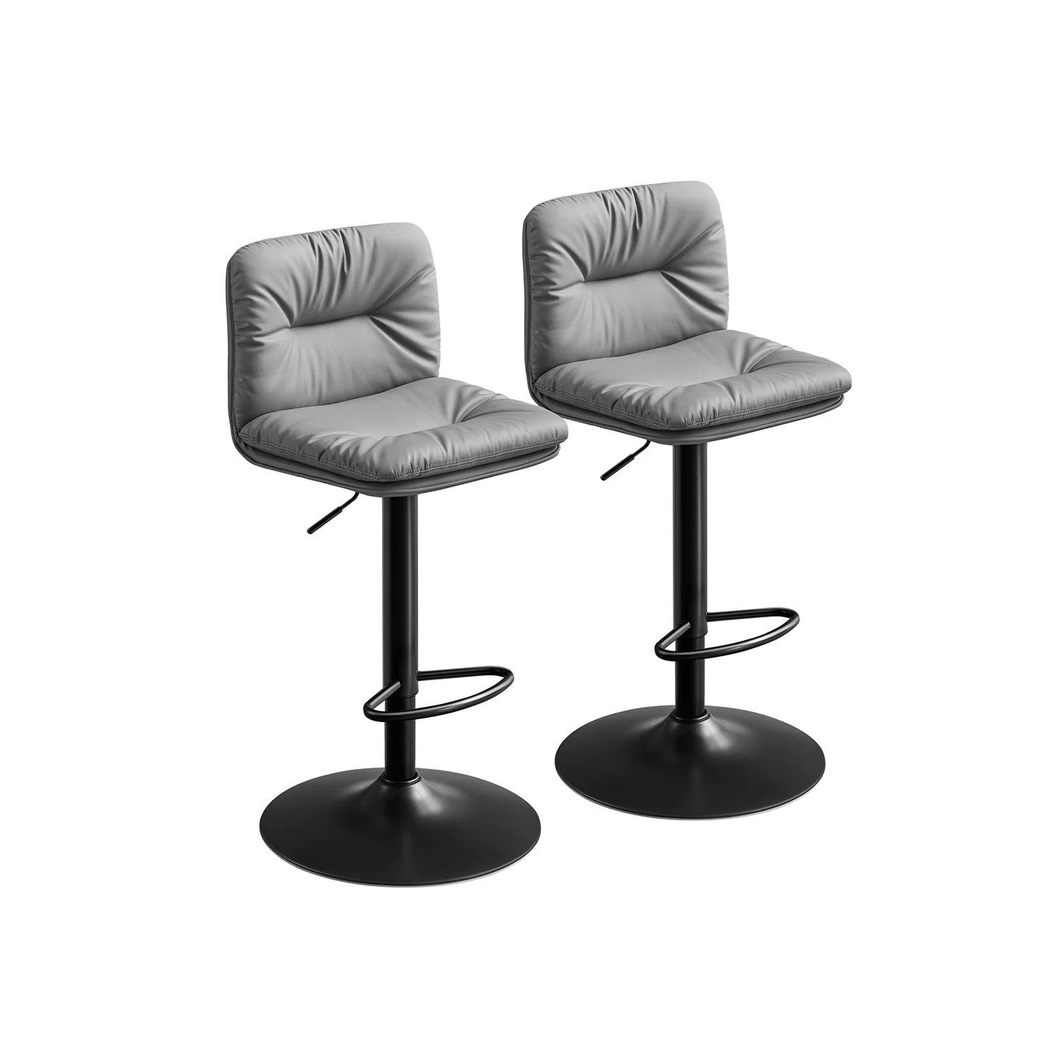 Set of 2 Rotating Bar Stools with PU Cover