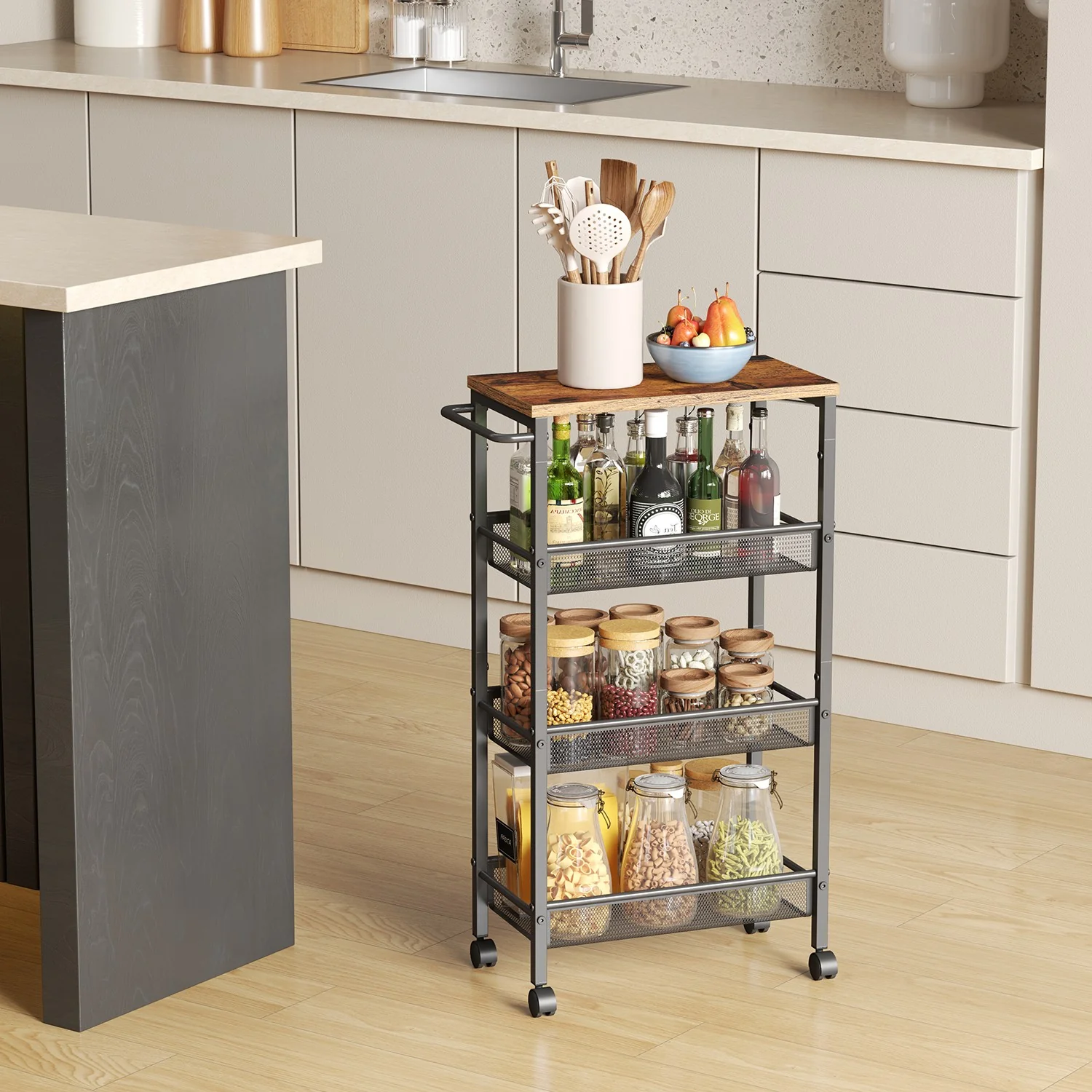 4-Tier Trolley with handles