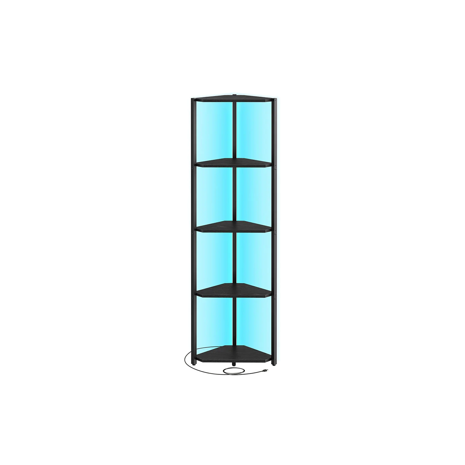 5-Tier Corner Shelf with Adjustable LED Lights - Image 2