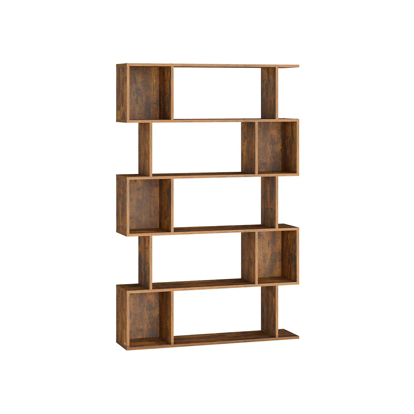 5-Tier Wooden Bookshelf with Open Compartments for Living Room and Office