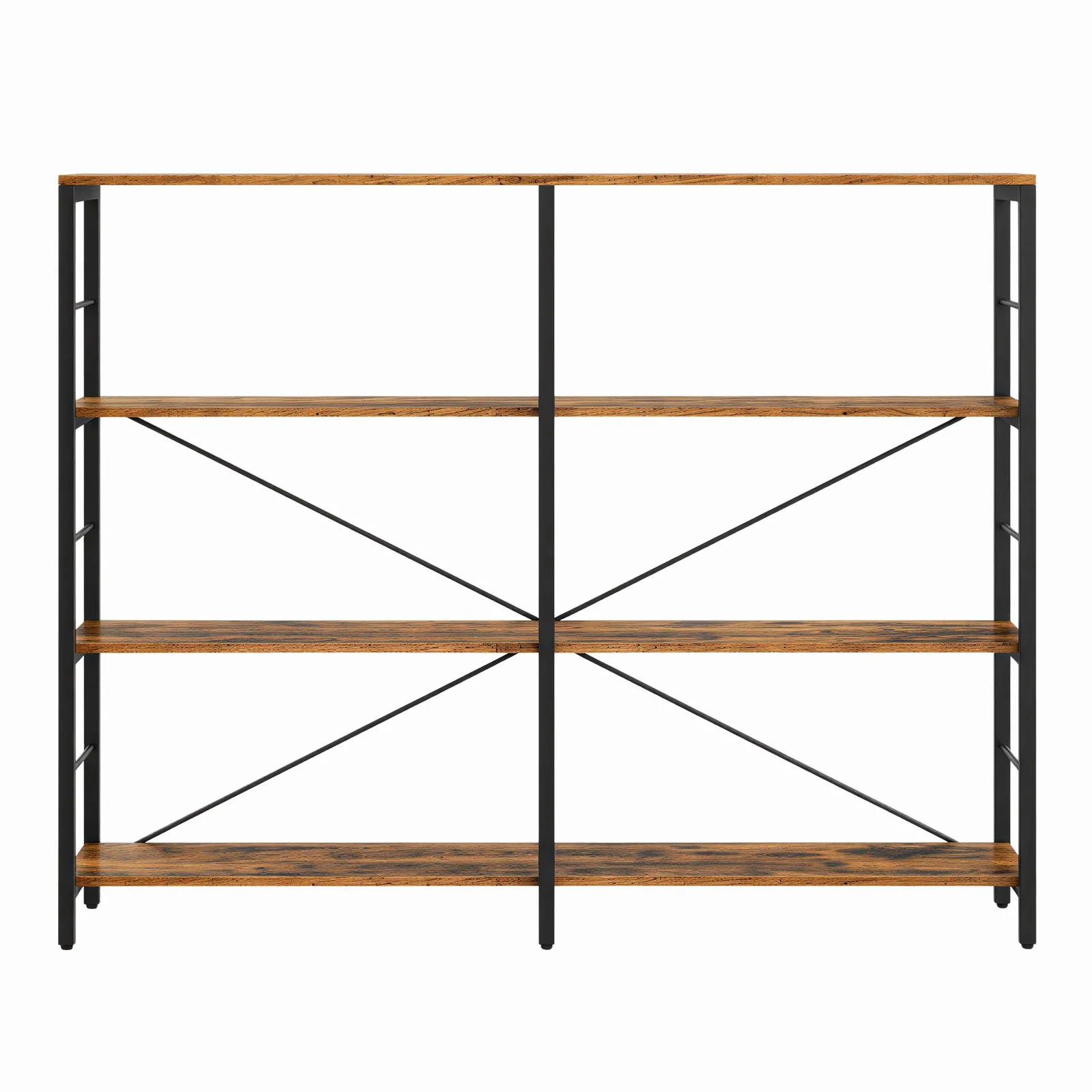6-Tier Bookshelf Rustic Brown and Black 30 x 120 x 172.5 cm - Image 2