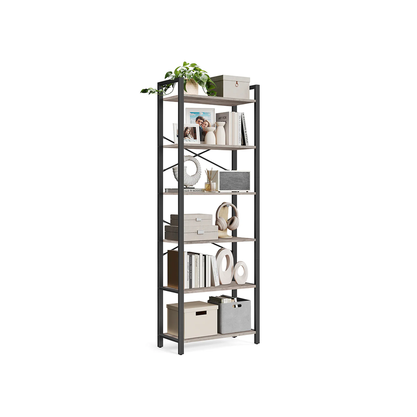 6-Tier Tall Bookshelf - Image 8
