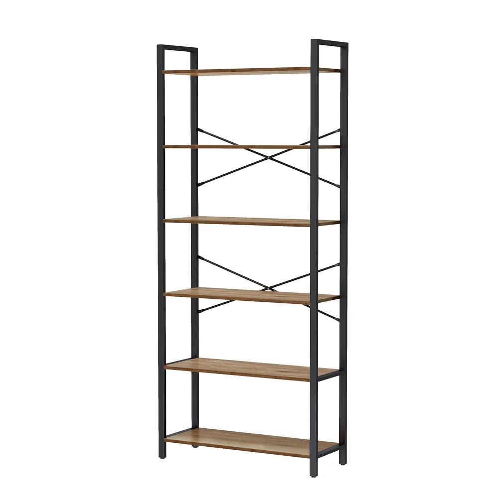 6-Tier Bookshelf, Freestanding Bookcase for Home Office, Living Room