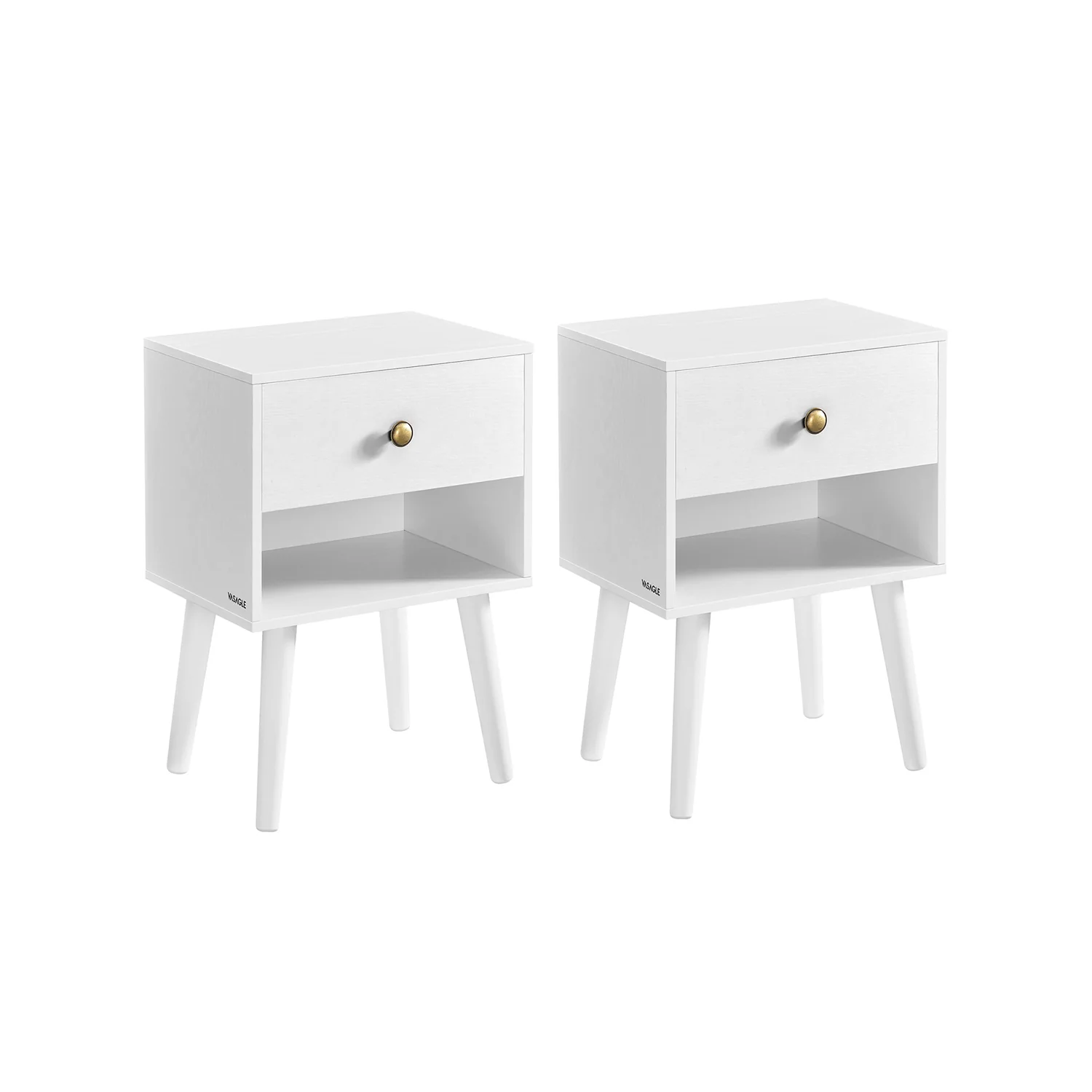 Bedside Table with Drawer and Solid Wood Legs - Image 3
