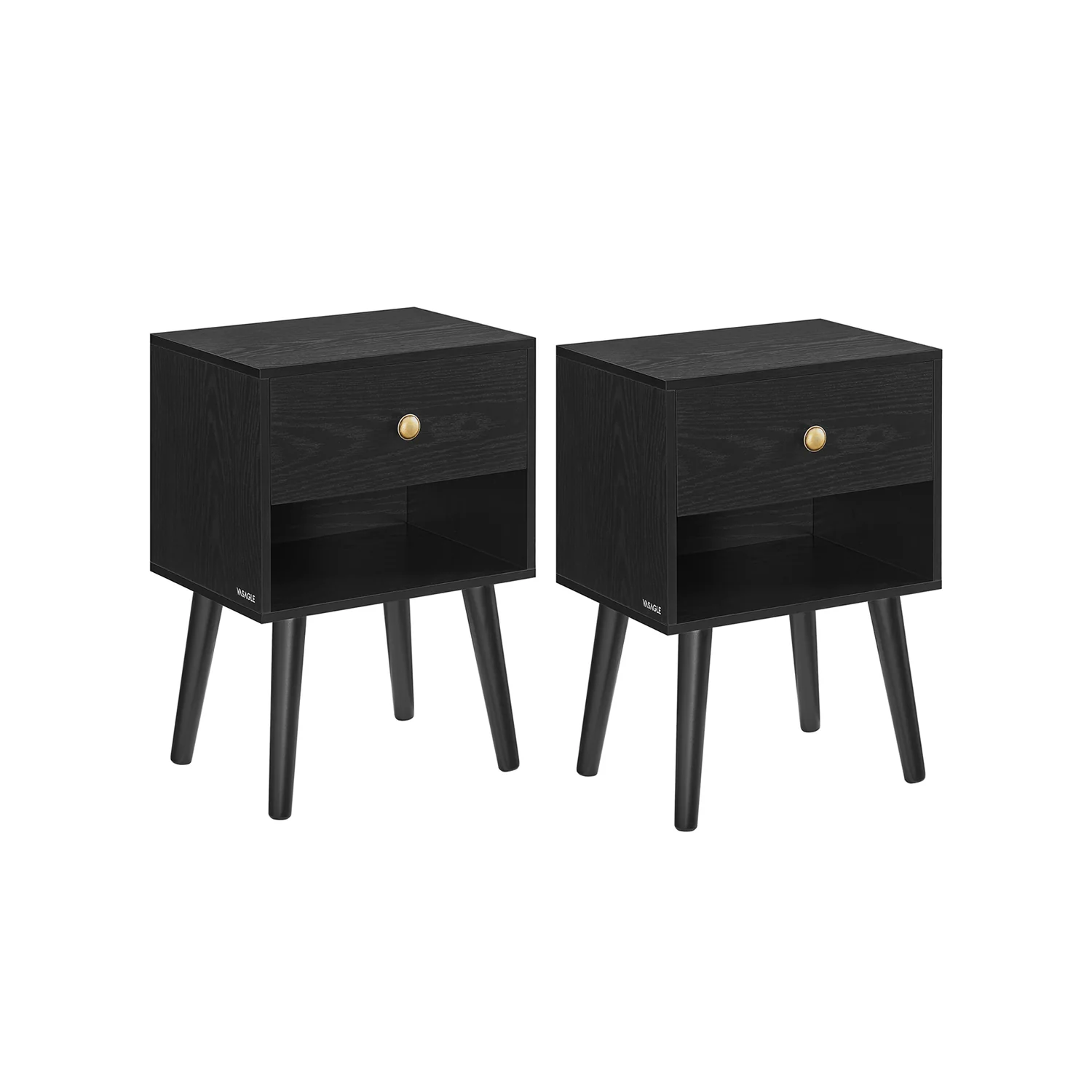 Bedside Table with Drawer and Solid Wood Legs - Image 4