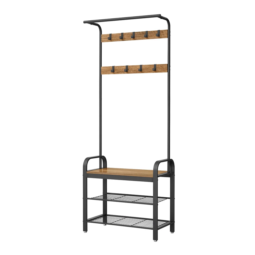 Coat Rack, Coat Stand with Shoe Storage Bench, 4-in-1 Design - Image 2