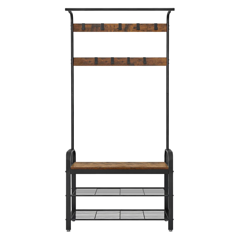 Coat Rack, Coat Stand with Shoe Storage Bench, 4-in-1 Design - Image 4