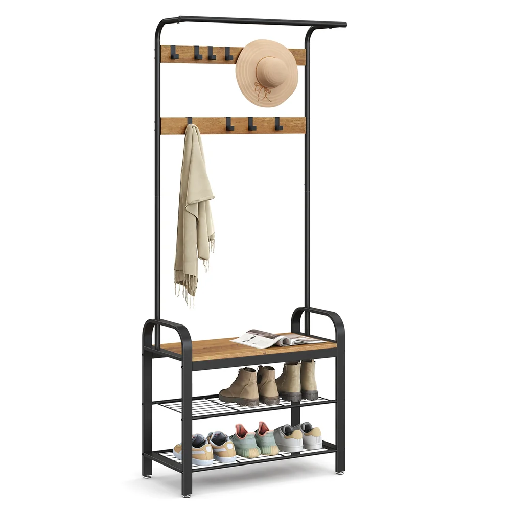 Coat Rack Stand Brown and Black - Image 3