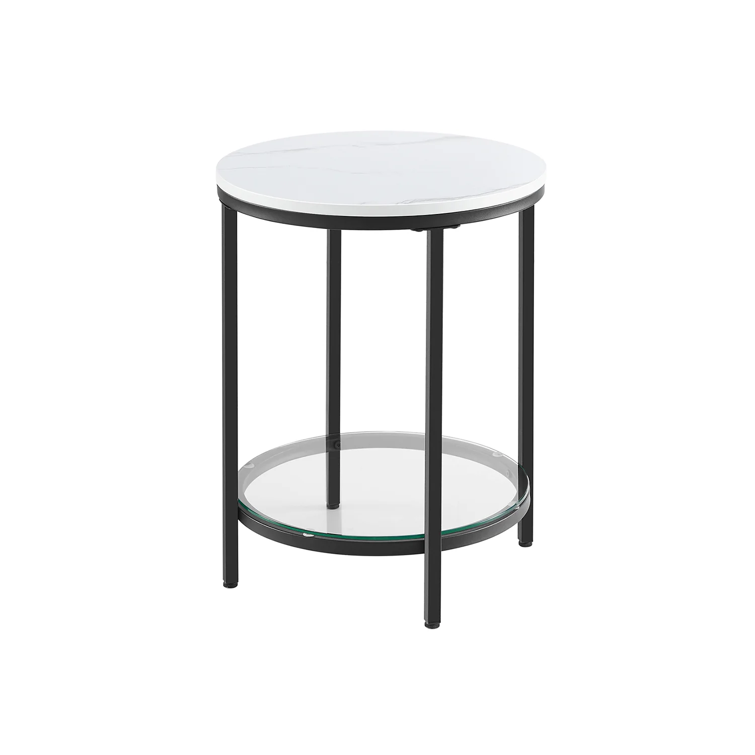 Coffee Table with Particleboard Top and Glass Shelf