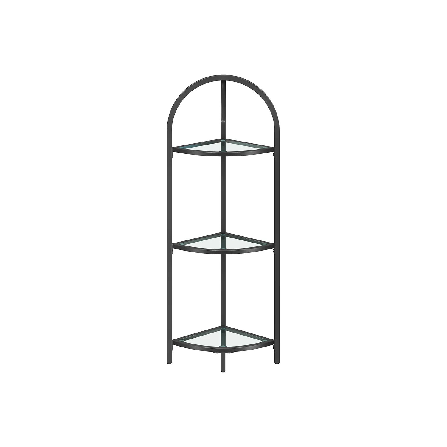 3-Tier Small Glass Corner Shelf Stand - Image 2