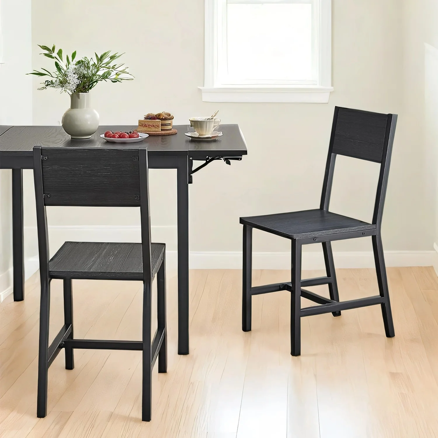 Set of 2 Dining Chairs, Rustic Accent Chairs with Comfortable Seat, for Kitchen - Image 3