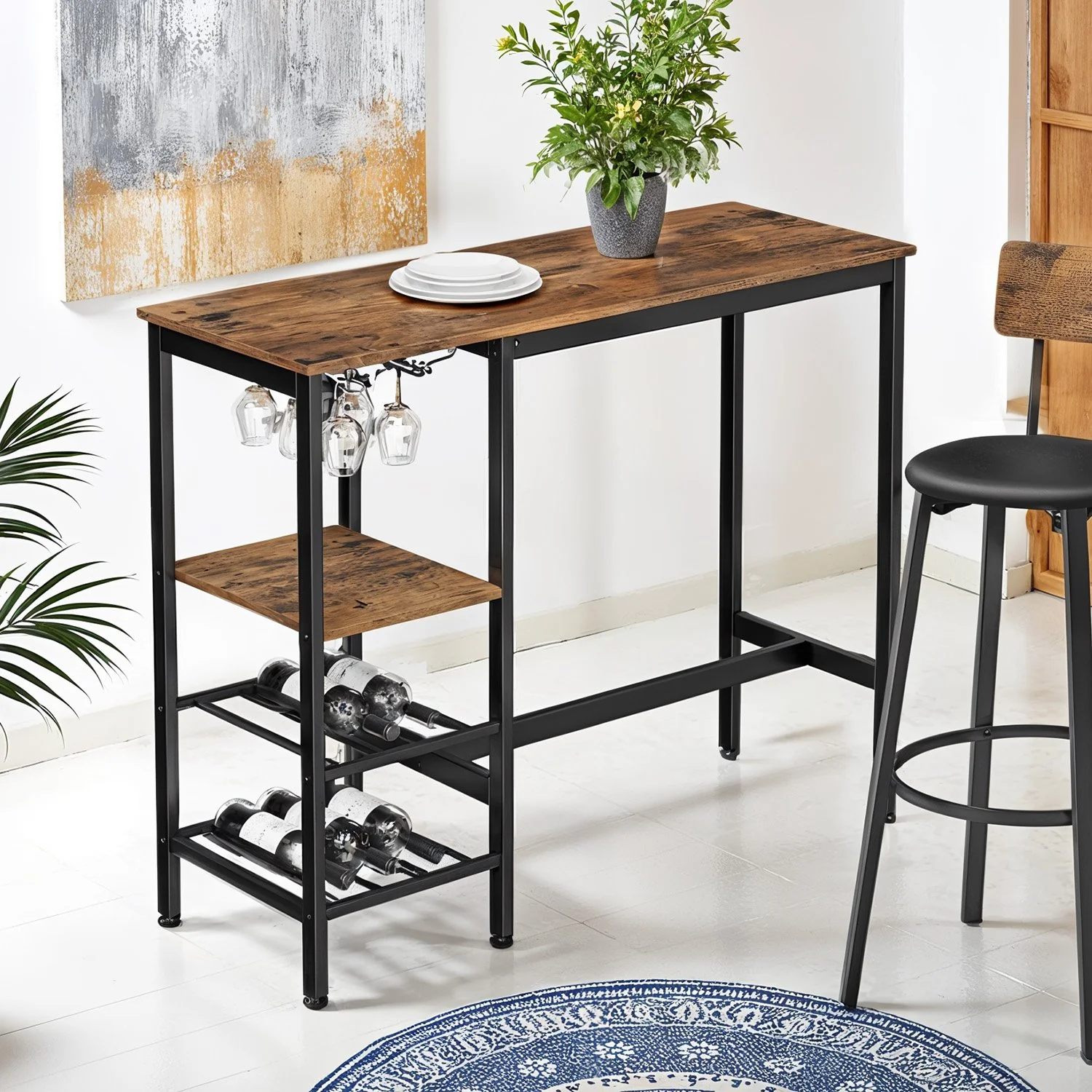 Dining Table with Wine Glass Holder