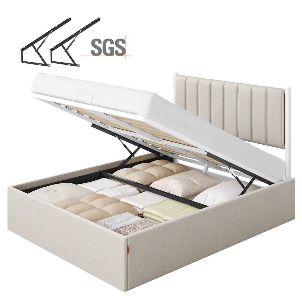 Double bed frame with lift up storage and easy assembly - Image 2