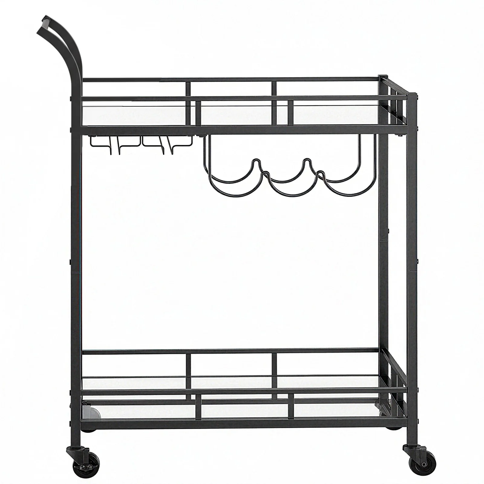 Drinks Trolley, Bar Cart, Serving Trolley with 2 Mirrored Shelves - Image 2