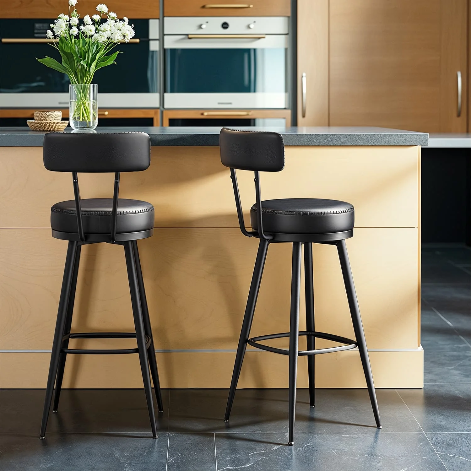 EKHO Collection - 360° Swivel Bar Stools Set of 2