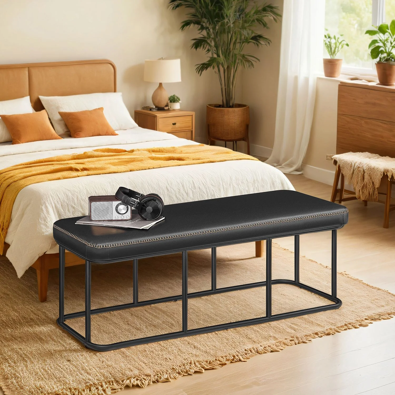 EKHO Collection- Ottoman Bench Max. Load 300 kg Ink Black