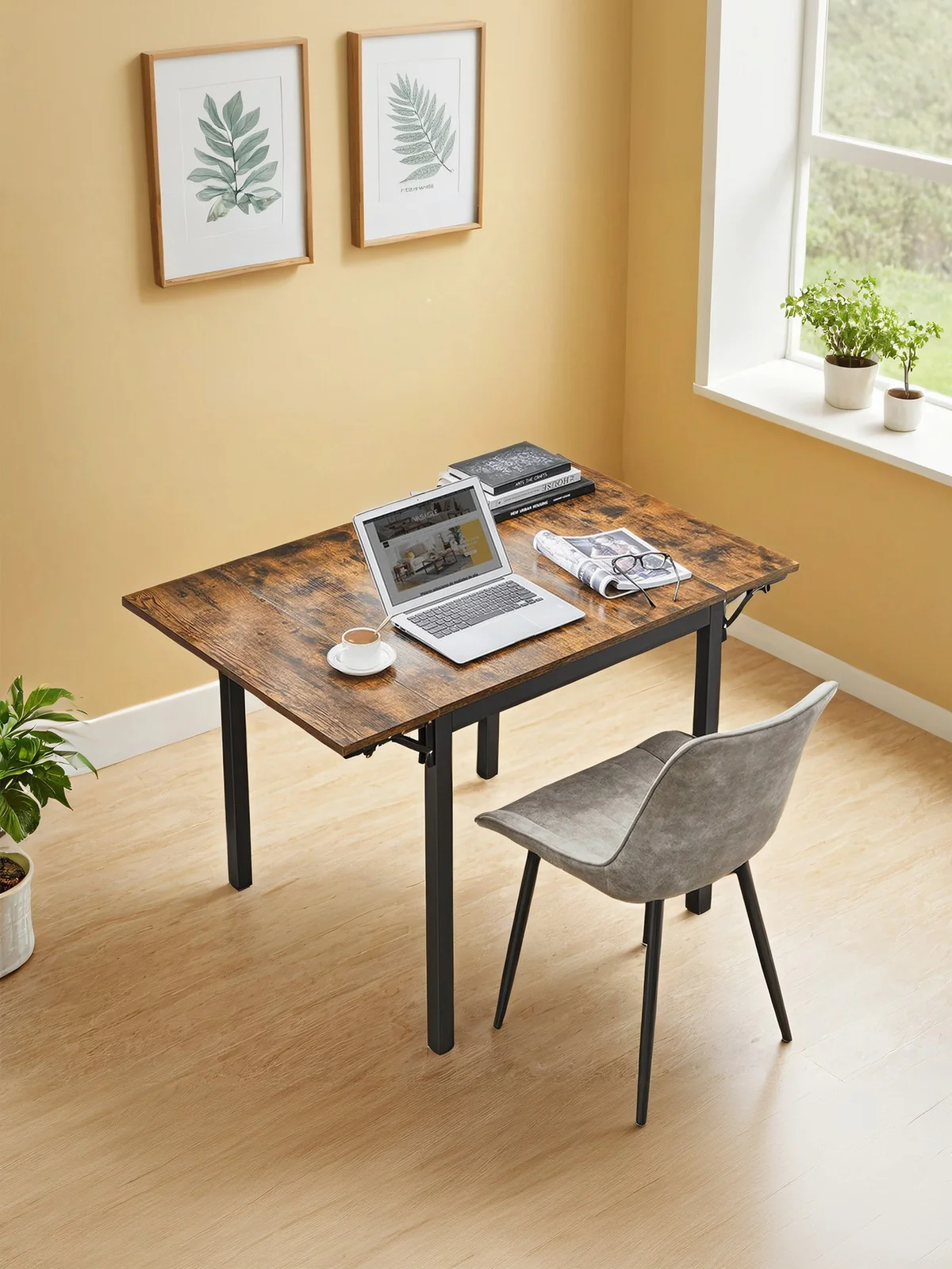 Extendable Folding Dining Table Space Saving Drop Leaf Design