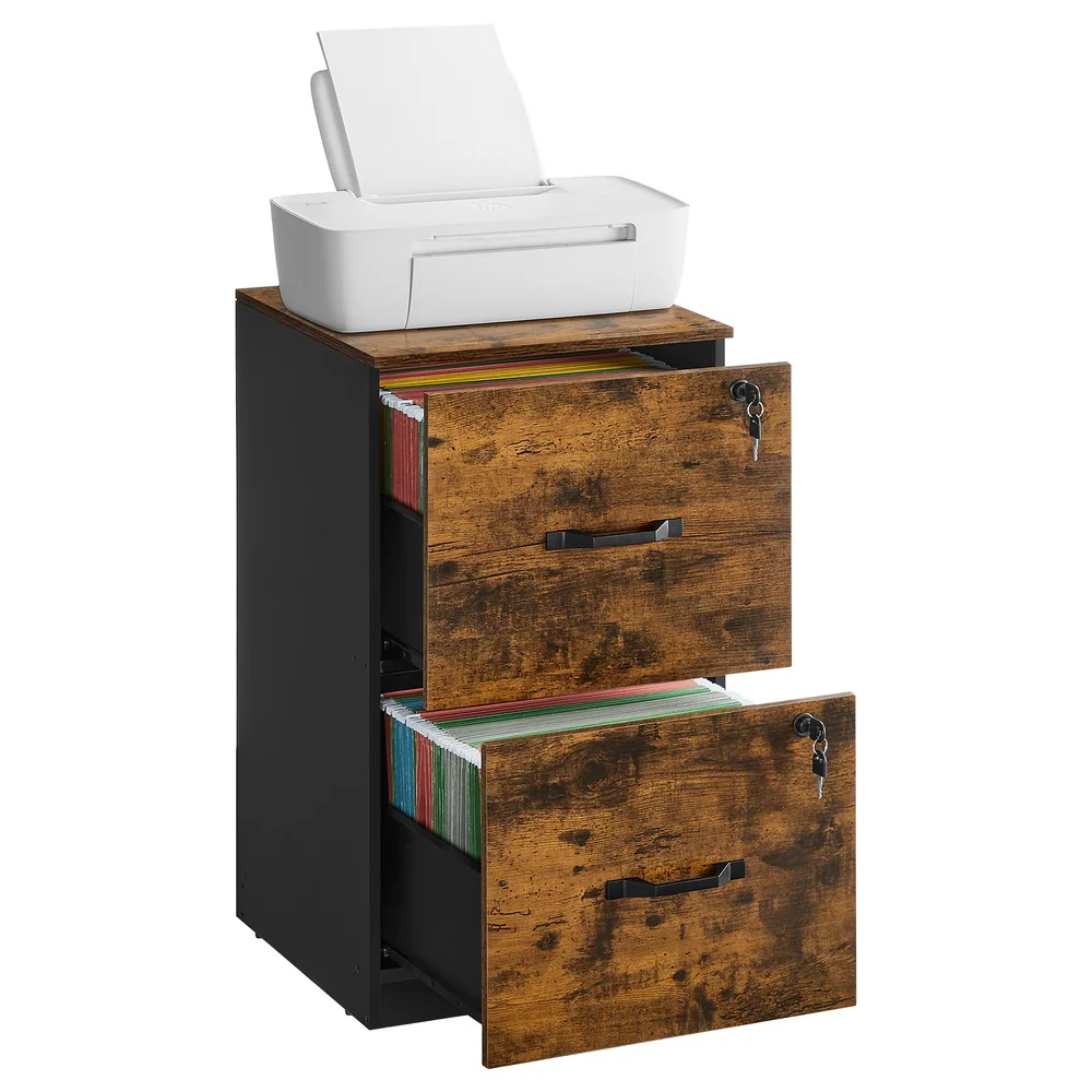 File cabinet with lockable drawers and adjustable hanging rails - Image 2